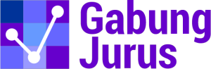 Logo SaguOnito Gabung Jurus: ikon kotak ungu-biru dengan garis penghubung putih dan teks 'Gabung Jurus'.